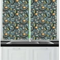 thumbnail image 1 of Explore Curtains 2 Panels Set, Cartoon Traveling Pattern with Coins Credit Cards Compass and Roads Doodle Design, Window Drapes for Living Room Bedroom, 55W X 39L Inches, Multicolor, by Ambesonne, 1 of 2