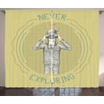 thumbnail image 1 of Explore Curtains 2 Panels Set, Sketch Man in a Suit Looking Through Binoculars Never Stop Exploring Ornithology, Window Drapes for Living Room Bedroom, 108W X 84L Inches, Multicolor, by Ambesonne, 1 of 3