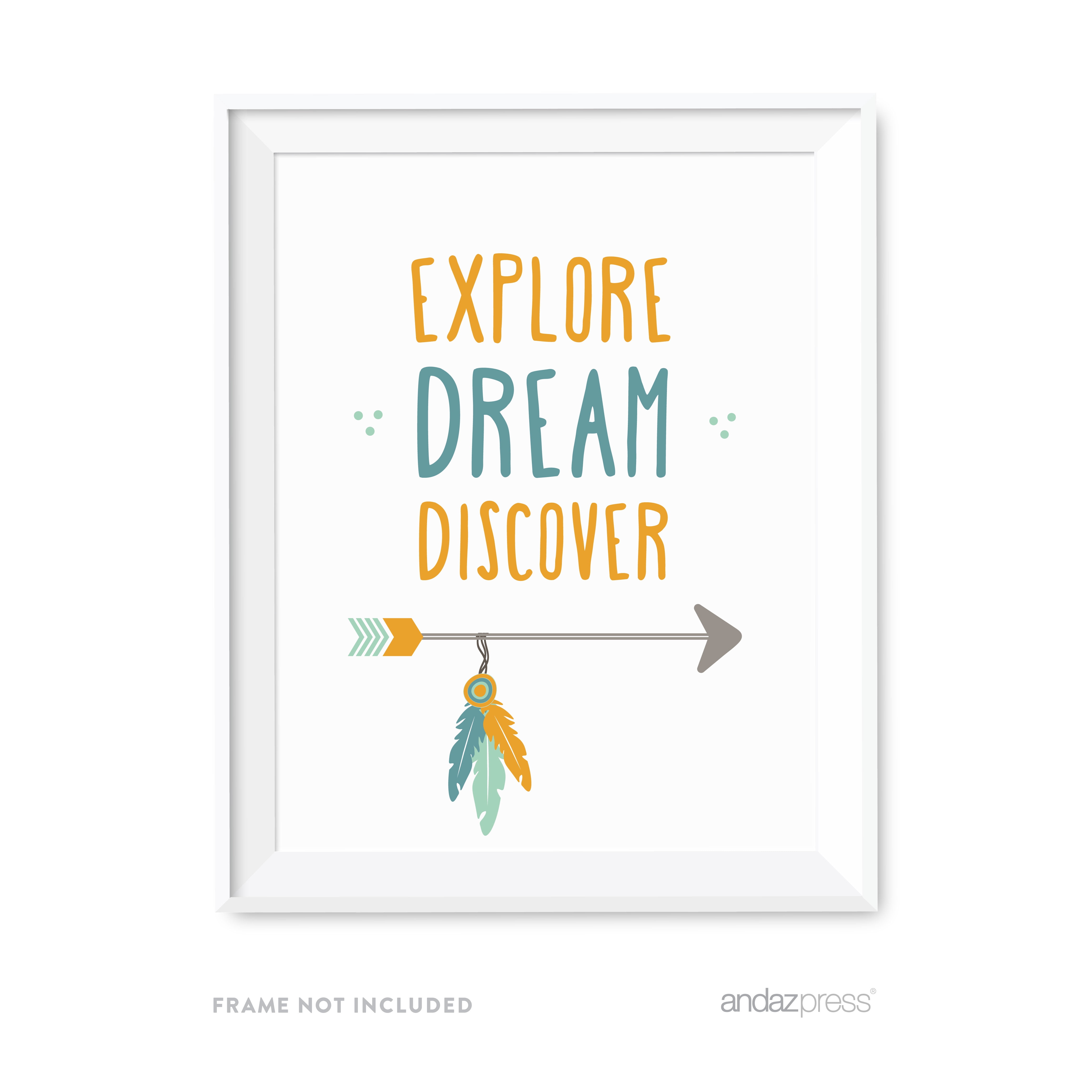Explore Dream Discover Boho Chic Tribal Baby Shower Wall Art Party ...
