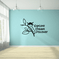 thumbnail image 1 of Explore Dream Discover Cute Caterpillar Hat Smile Face Silhouette Vinyl Wall Art Sticker Wall Decal Decoration For Home Room Wall Boys Girls Room Playroom Wall Décor Décoration Size (22x30 inch), 1 of 3