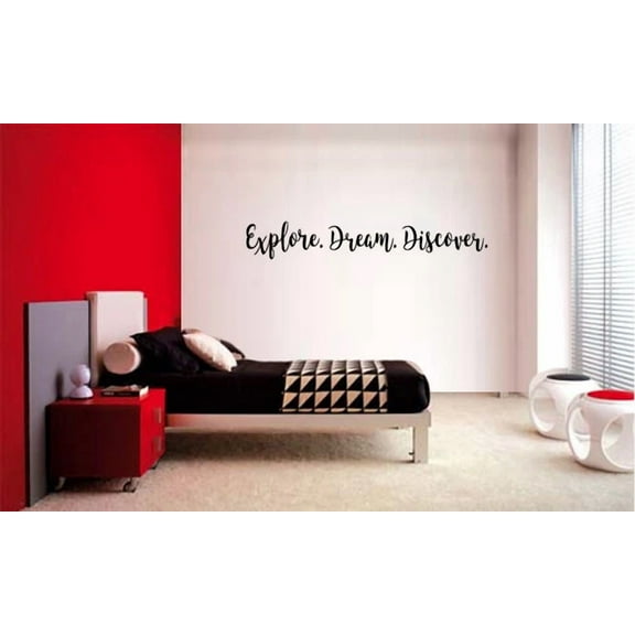 Explore Dream Discover Vinyl Wall Decal Decor Sticker Bedroom Lettering Quote