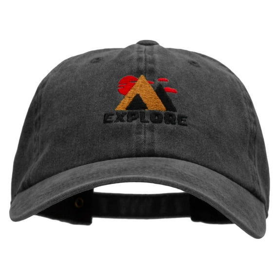 Explore Embroidered Unstructured Cotton Cap - Black OSFM