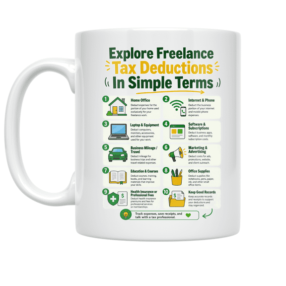 Explore Freelance Tax Deductions In Simple Terms - Freelancer - 11 oz Ceramic Coffee Mug