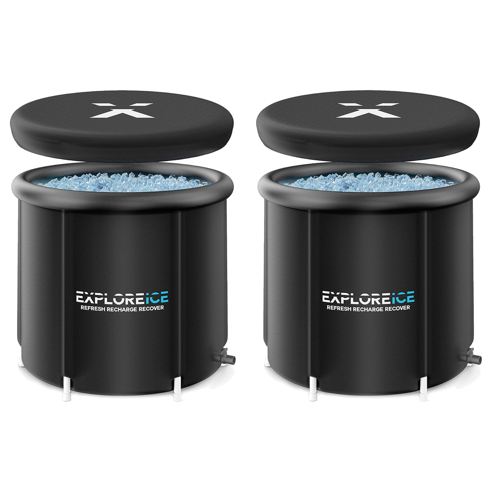 Explore Ice Black Round Inflatable Cold Plunge Bath Tub Set