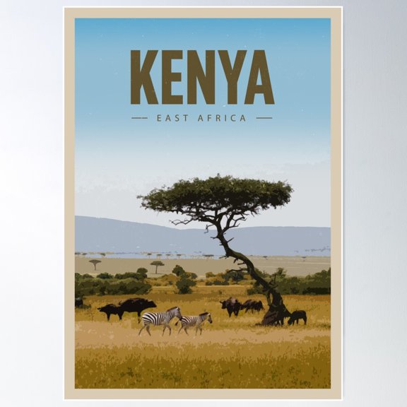 Explore Kenya Poster, 12x18 UNFRAMED
