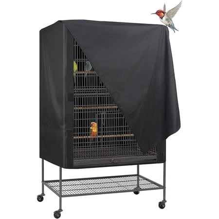 Explore Land Bird Universal Pet Cage Cover Good Night, Black, L | For Cats, Mink, Totoro, Parakeet, Parrot and Small Animals