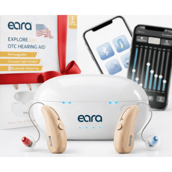 Eara Explore Li+ Bluetooth Rechargeable OTC Hearing Aids, Pair