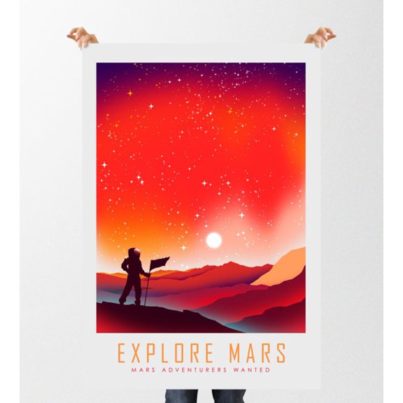 Explore Mars Astronomy Quote Wall Art Decor Unframed Paper Print