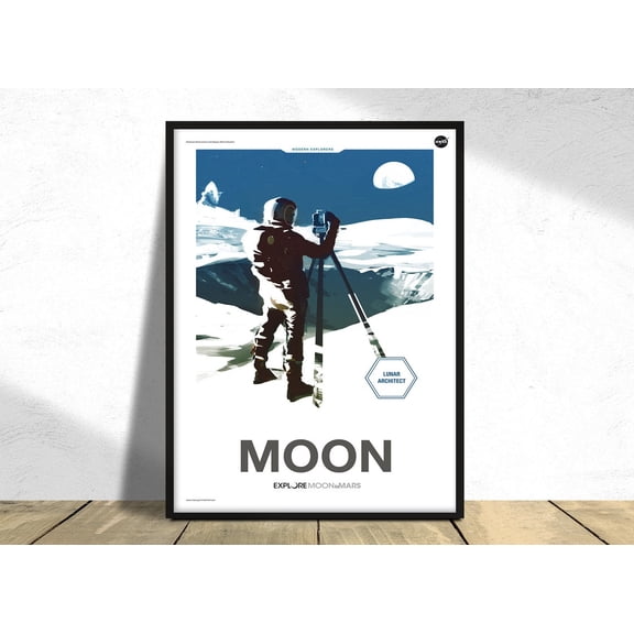 Explore Moon To Mars, Mars Nasa I Space Print, Nursery Room Decor, Space Travel Art, Planet Art Dec, Housewarming Gift, Moon Decor #4057, Unframed Poster Size 24x36
