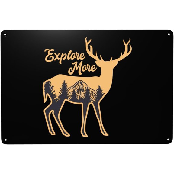 Explore More Deer Metal Signs 12 x 8 Inch tin signs Funny Garage Wall Decor Man Cave Decor
