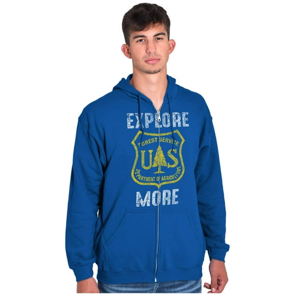 Explore More National Forest Service Unisex Plus Size Zip Hoodie Brisco Brands 5X