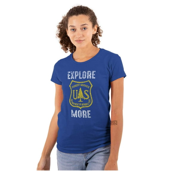 Explore More National Forest Service Women's T Shirt Ladies Tee Brisco Brands S