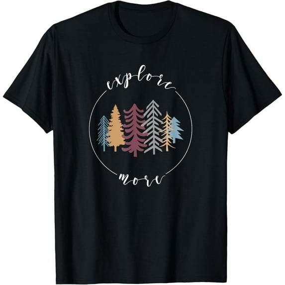 Explore More Outdoor Adventure Hiking Camping Minimal Design T-Shirt