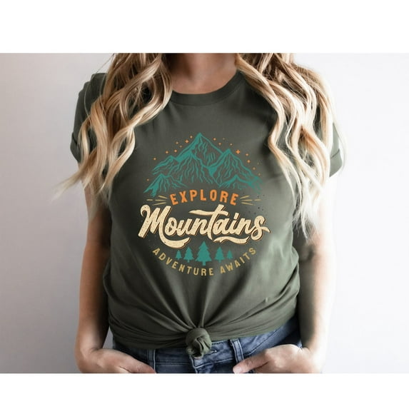 Explore Mountains Shirt, Adventure Awaits Shirt, The Mountains Are Calling, Camping and Hiking Shirt, Hiking Shirt, Adventure Shirt, Camp Shirt