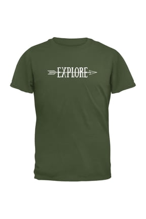 Explore Native Arrow Military Green Adult T-Shirt - Medium