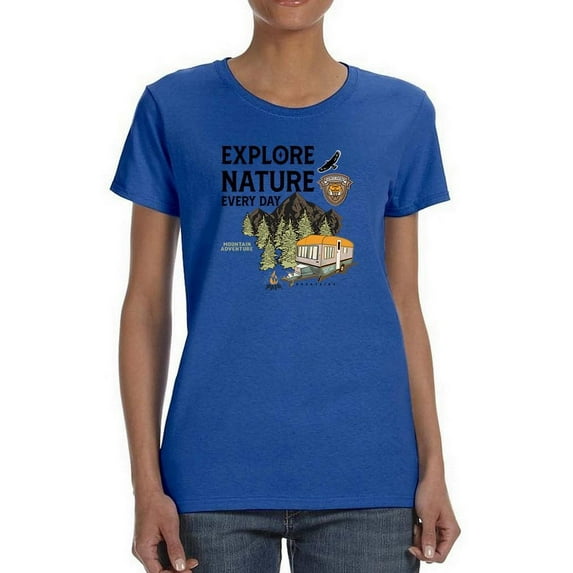 Explore Nature Every Day Shaped T-Shirt Women -Image by Shutterstock, Female Large