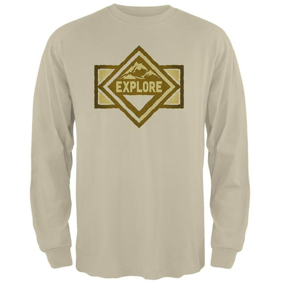 Explore Nature Mens Long Sleeve T Shirt Sand SM