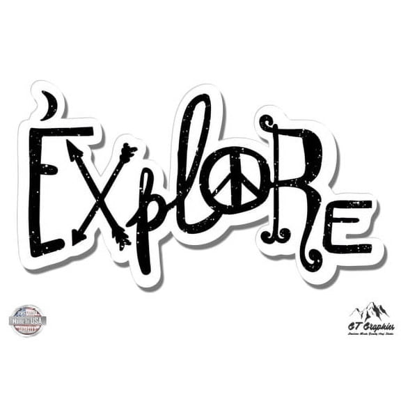 Explore Nature Outdoor Hike Adventure - 8" Vinyl Sticker - For Car Laptop I-Pad - Waterproof Decal