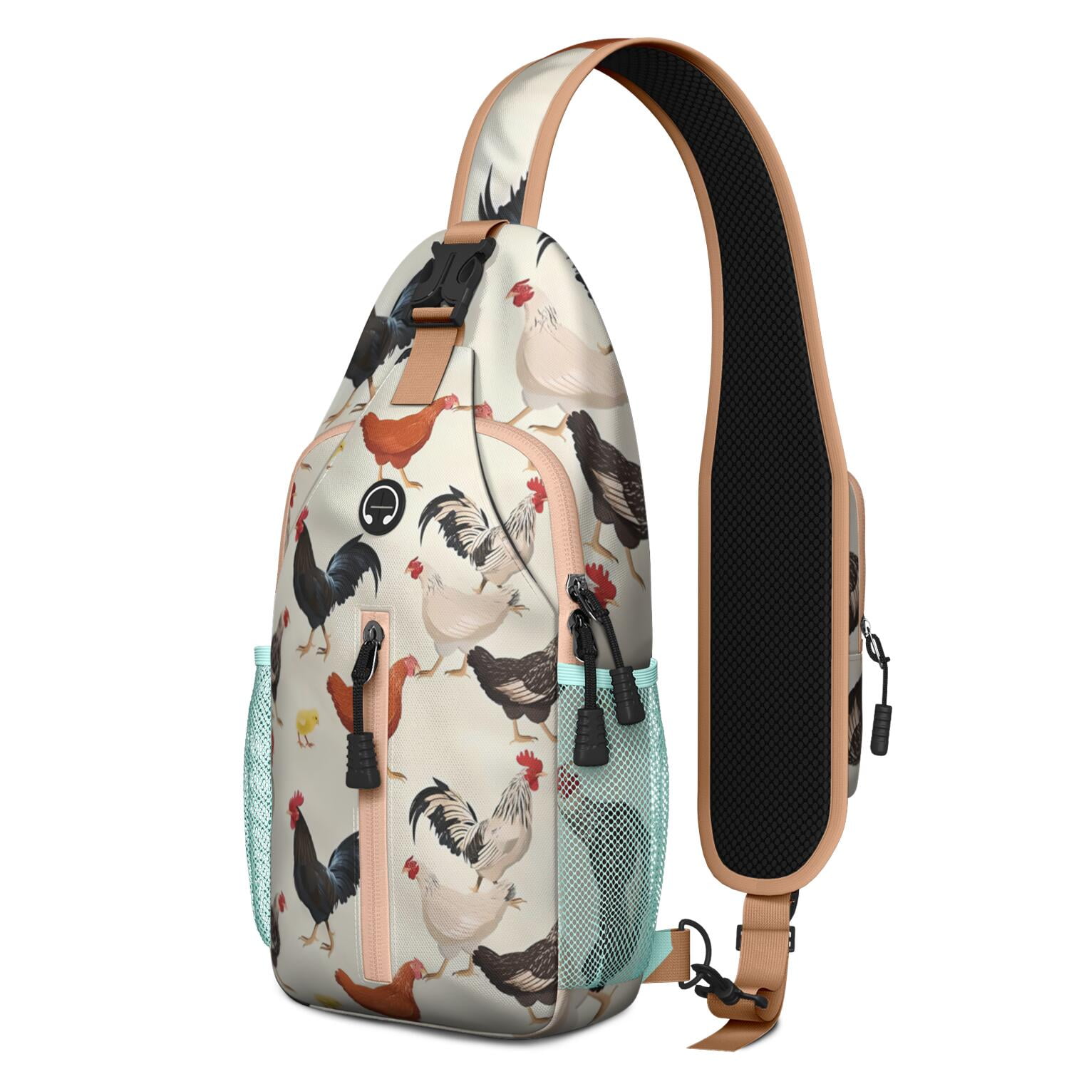 Explore the Outdoors with Lightweight Travel Sling Bag – Durable Crossbody Backpack Featuring Breathable Padding, Reversible Strap Design, Secure Zippers, Perfect for Journeys, Vacations,