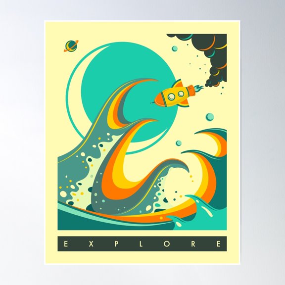 Explore Poster Wall Art, Modern Wall Decor, 12x18 UNFRAMED
