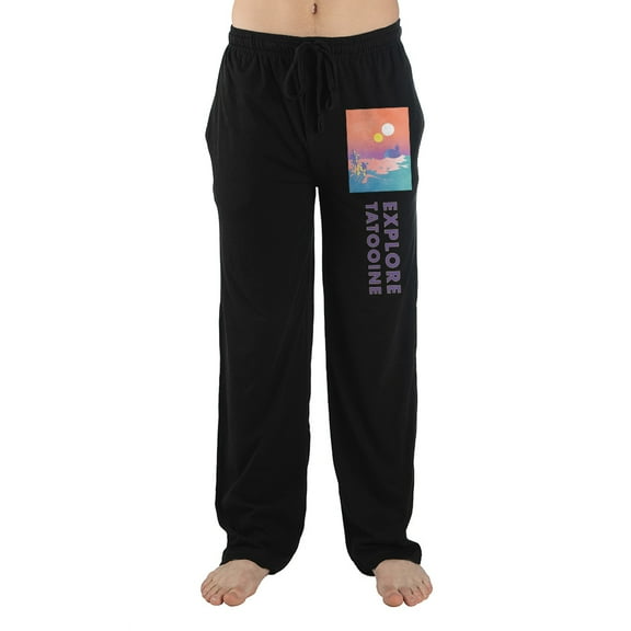 Explore Tatooine Star Wars Movie Series Mens Black Sleep Pajama Pants-L