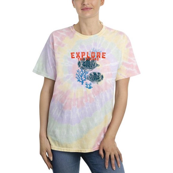 Explore The Oceans Coral Tie Dye Spiral Women -Image by Shutterstock, Female XX-Large