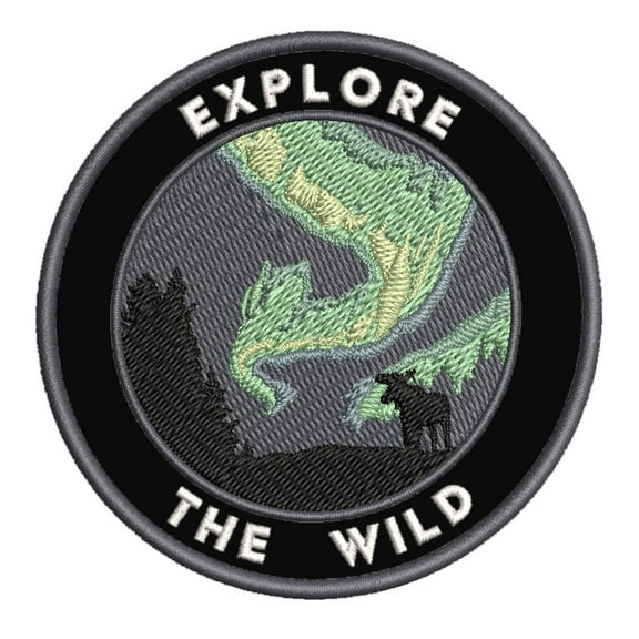 Explore The Wild! 3.5 Inch Iron Or Sew On Embroidered Fabric Badge Patch Seek Adventure, National Park Iconic Series
