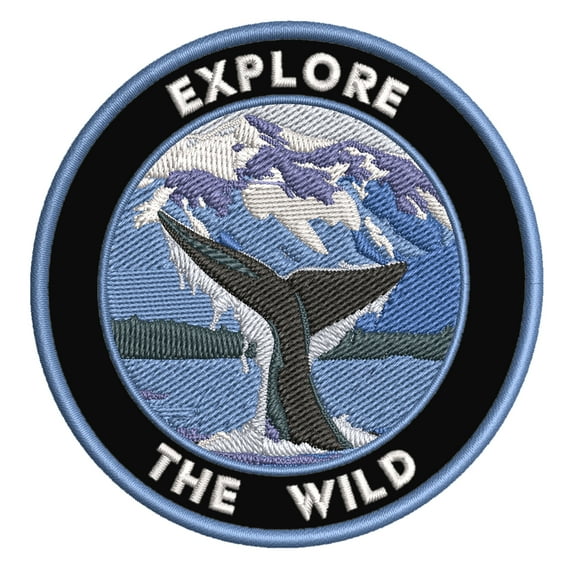 Explore The Wild! 3.5 Inch Iron Or Sew On Embroidered Fabric Badge Patch Seek Adventure, National Park Iconic Series