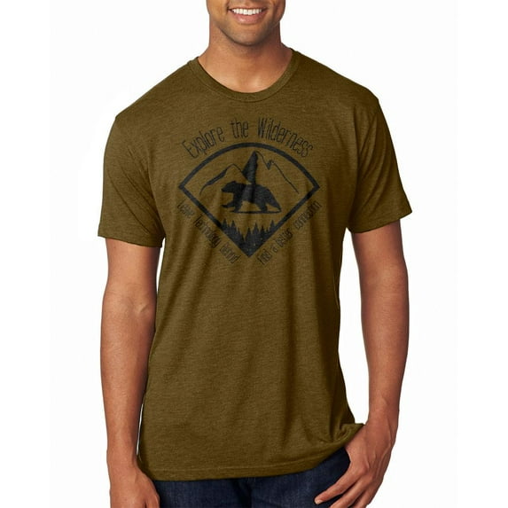Explore The Wilderness No Wifi Better Connection Mens T Shirt Heather Brown MD