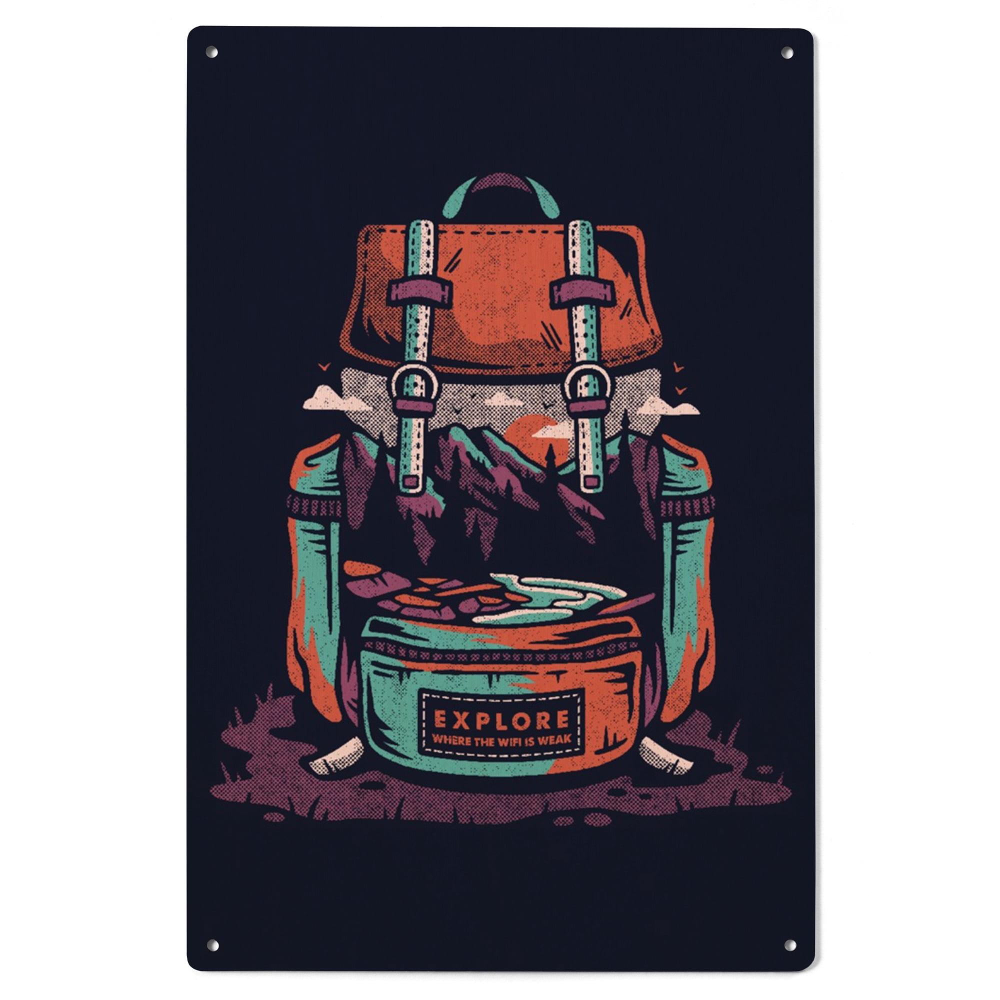 Weak Backpack Explore Where the Wifi is Weak, Backpack, Distressed Vector Birch Wood ...