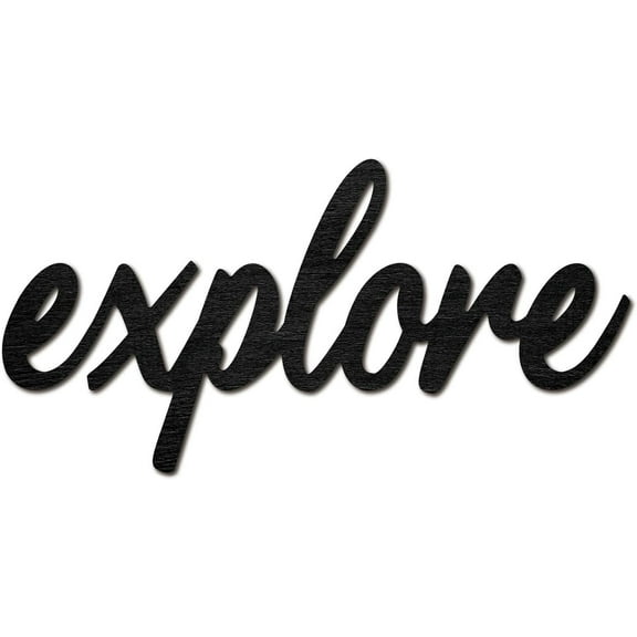 Explore Word Cutout Sign Laser Cut Wood Letter Sign Black Wall Decor Unfinished Wooden Signs Wall Art Basswood Hanging Sculpture Decor