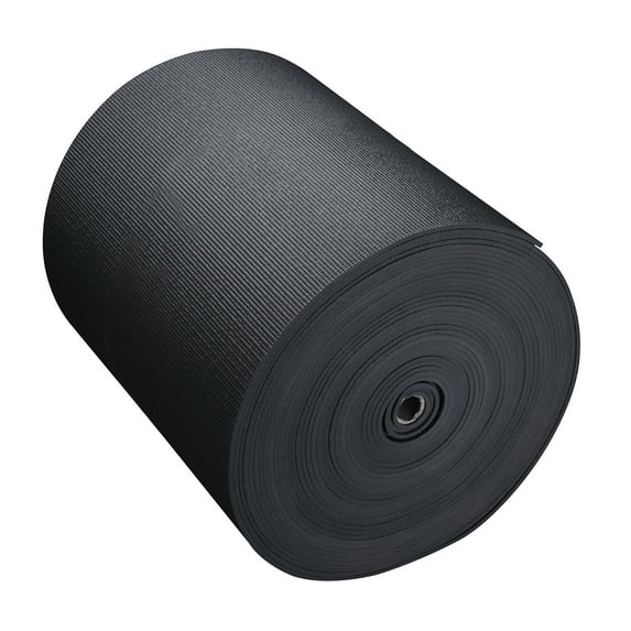 Sunshine Yoga Explore black yoga mat roll 100 ft x 24 in with textured non-slip surface