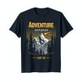 Explore the Night Sky Black TShirt with Mountain Range Forest