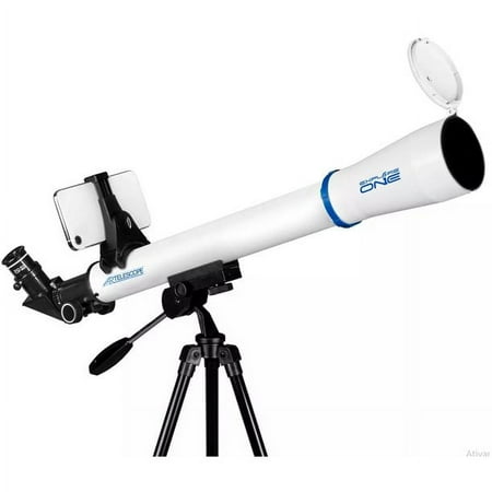Explore One - 50mm Refractor Telescope with Panhandle Mount and Astronomy App - White
