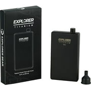 Explorer Bear Black Titanium Camping Pocket Flask with Funnel, 6.8 fl oz 200 ml, Black