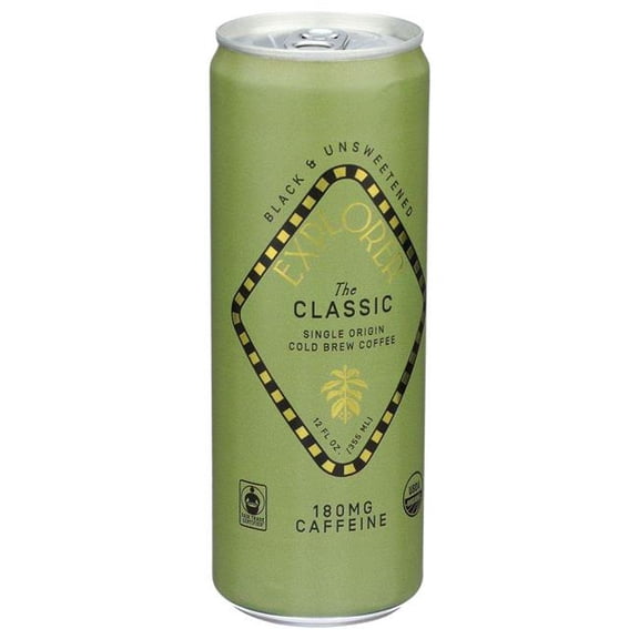 Explorer Cold Brew 2413696 Classic Unsweetened Cold Brew Coffee, 12 oz