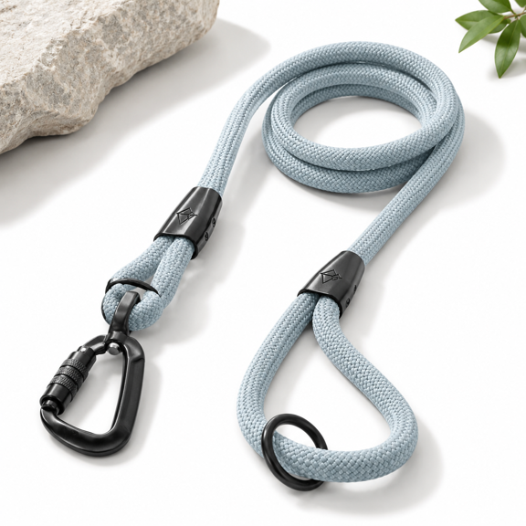 Explorer Pet Leash - Climbing Rope with Autolocking Aviation Aluminum Carabiner, Alaska Daybreak, 4 Feet