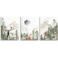 thumbnail image 1 of Explorers Escape Canvas Art, Boy's Adventure with Bear & Fox Prints, Mountainous Landscape Kids Room Decor, Woodland Animal Wall Art for Children's（Only canvas）, 1 of 6
