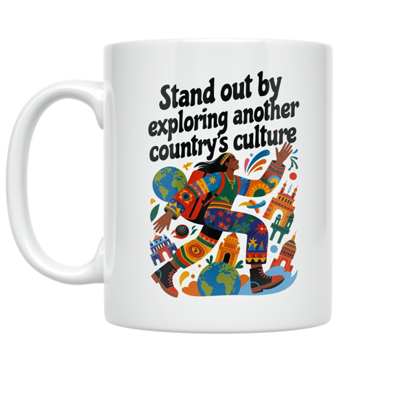 Exploring Cultural Uniqueness - Travel Enthusiast - 11 oz Ceramic Coffee Mug