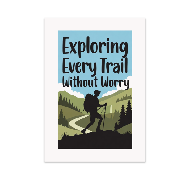 Exploring Every Trail Without Worry - Outdoor Adventure Enthusiast - 13x19 Poster Print