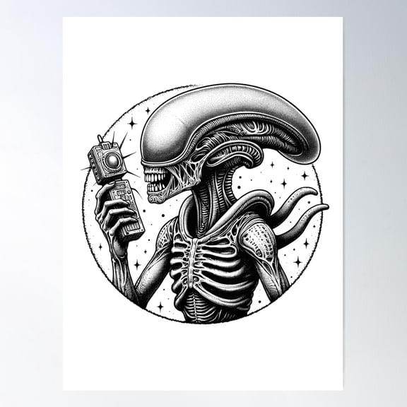 Exploring The Unknown Stunning Alien Poster Wall Art, Modern Wall Decor For Living Room Bedroom, 12x18 UNFRAMED