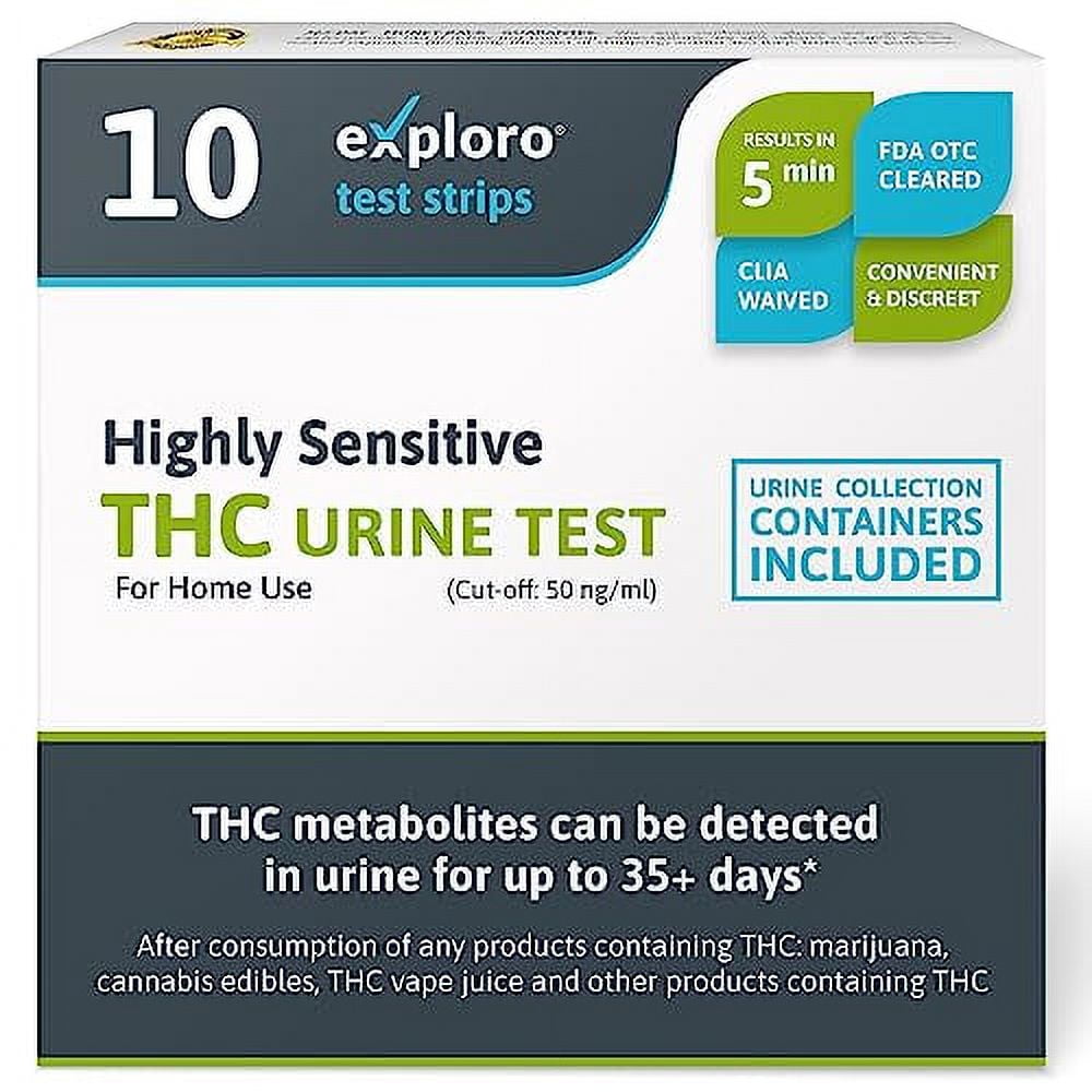Exploro Highly Sensitive at Home Marijuana Drug Test Kit, THC Drug Test