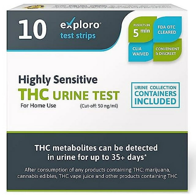 Exploro Highly Sensitive at Home Marijuana Drug Test Kit, THC Drug Test
