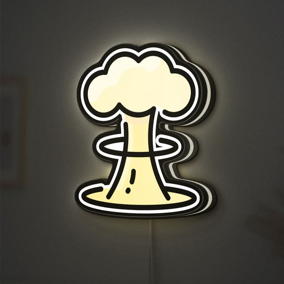 Explosion 3D Novelty Light Box, Dramatic Mushroom Cloud Light Featuring Dynamic Blast Scene for Sci-Fi and Themed Rooms (Width 20 inch, 50cm)