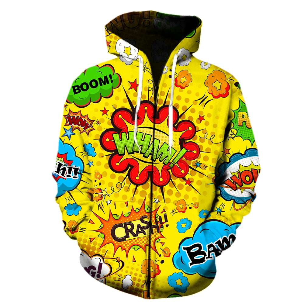 Explosion Boom Men's Zipper Hoodie Casual With Hood Jackets Fashion 3D ...