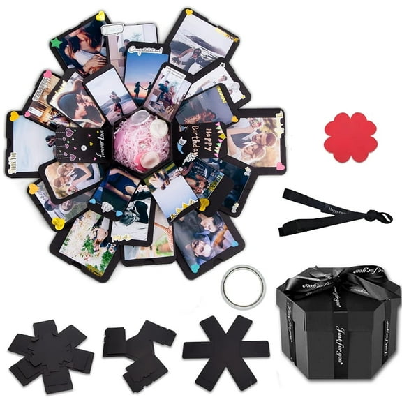 Explosion Gift Box Set,Creative Album,DIY Scrapbooking Set Handmade Photo Album,Scrapbooking Accessories Creative Photo Album customized gifts for Anniversary Valentine Wedding Proposals Party