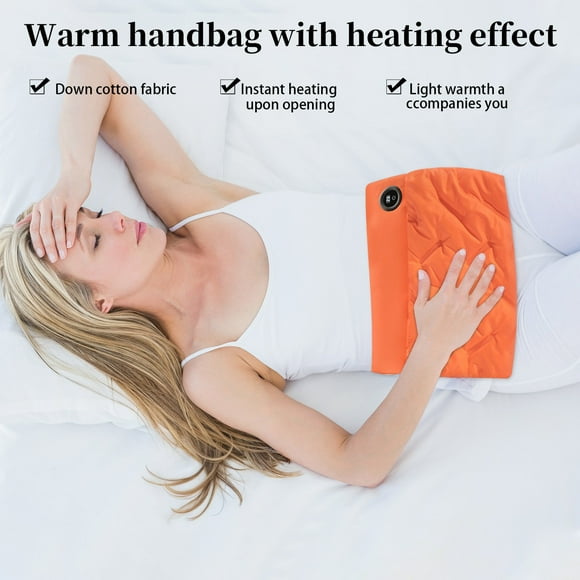 Explosion-Proof Hot Water Bag & Graphene Knee Pad Warm Hand Warmer-Orange,Hand Warmer Pouch,Heated Hand Warmer Pouch,Hand Warmers