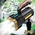 thumbnail image 1 of Explosion Proof LED Flashlight Super Bright Rechargeable | 5 LED + COB Side Light | USB Fast Charging | 4 Light Modes | Power Display | Outdoor Camping Hiking Emergency Table Lamp | 1200mAh Battery, 1 of 9