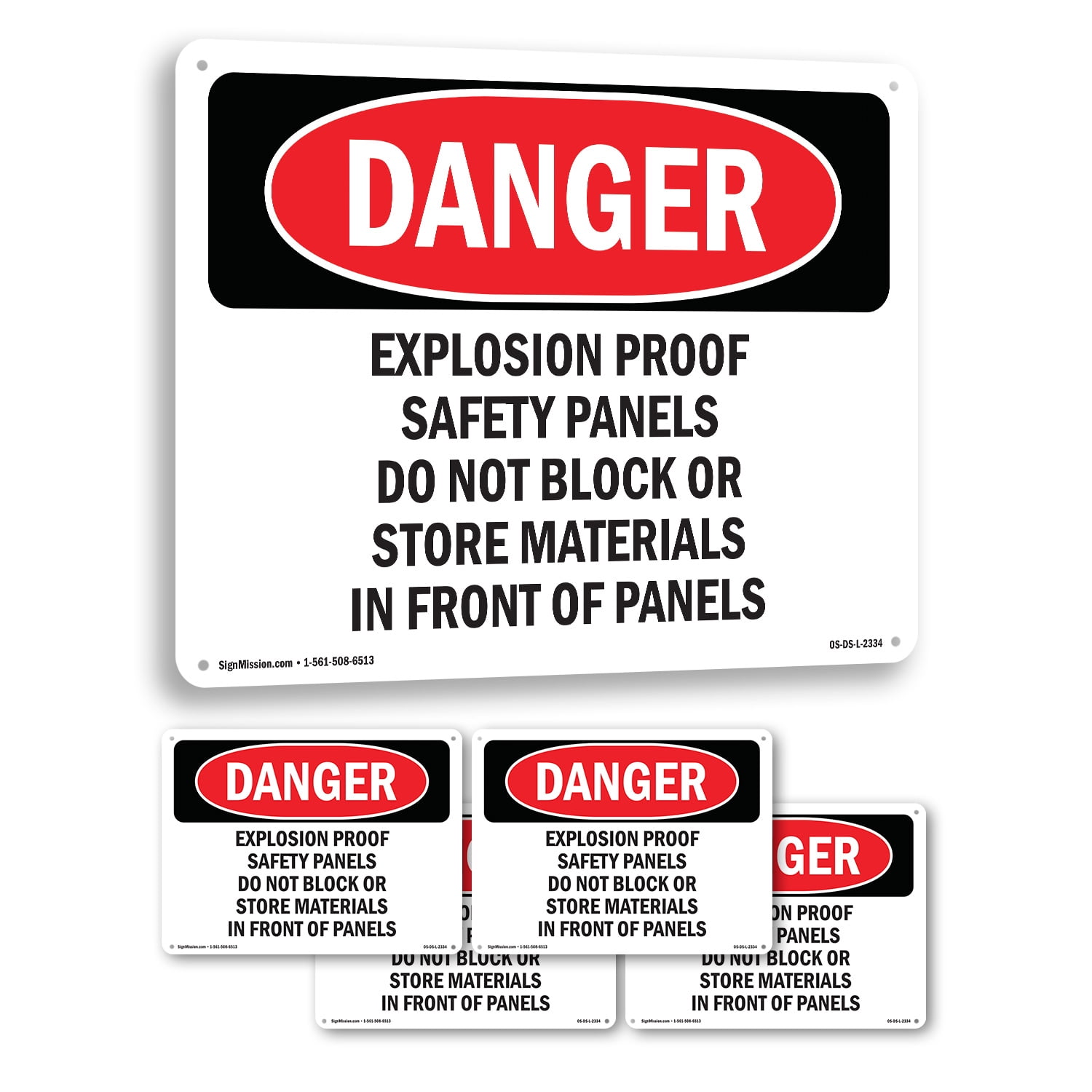 Explosion Proof Safety Panels Do Not Block OSHA Danger Aluminum Sign 10 ...