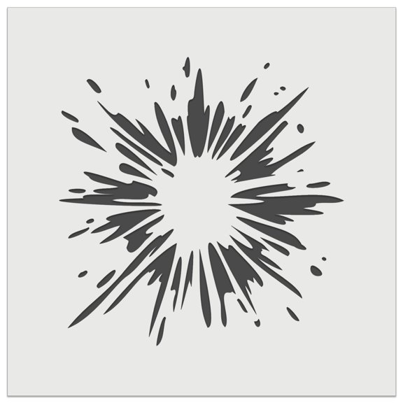 Explosion Splash Streaks DIY Cookie Wall Craft Stencil - 3.5 Inch